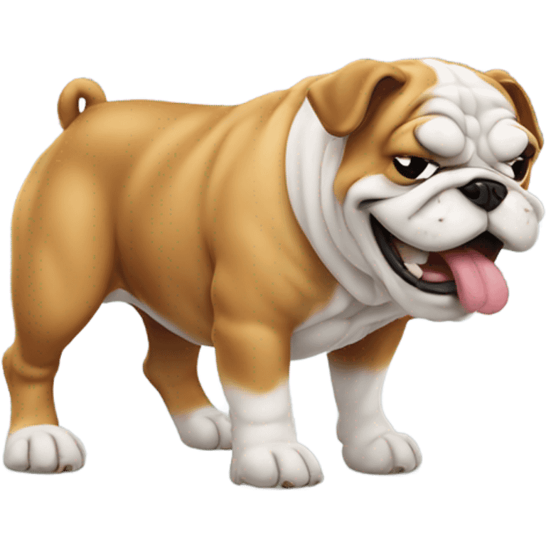 Bulldog farting emoji