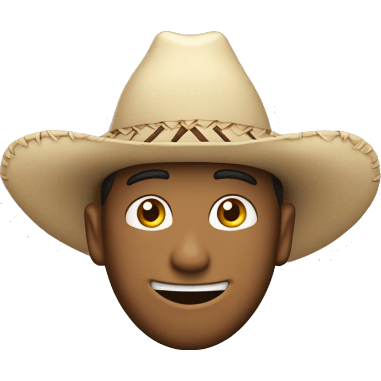 Cara feliz con un sombrero ranchero blanco  emoji