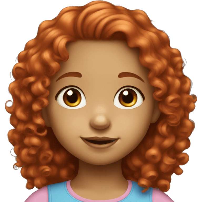  Little girl with red curly hair 2 years old blue eyes emoji