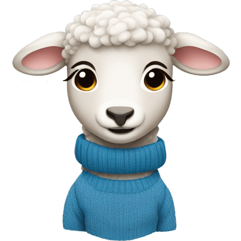 lamb wearing a blue sweater  emoji