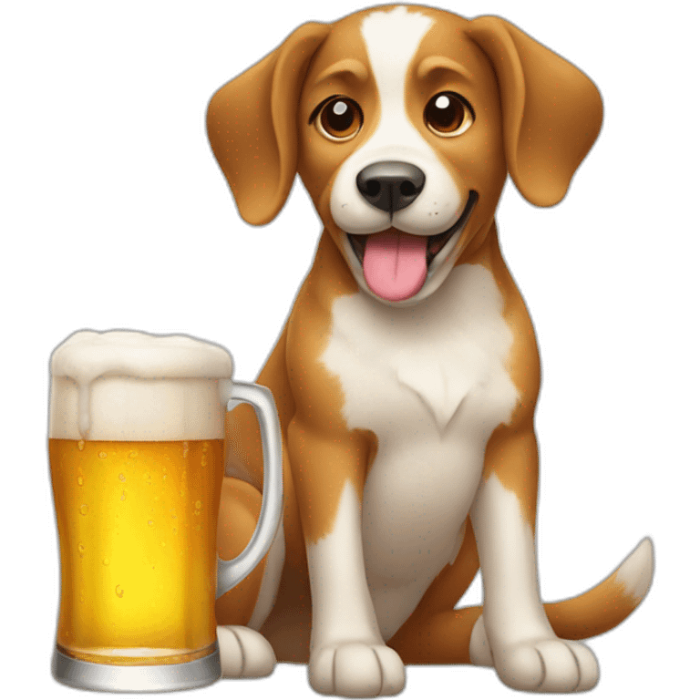 Dog with beer emoji