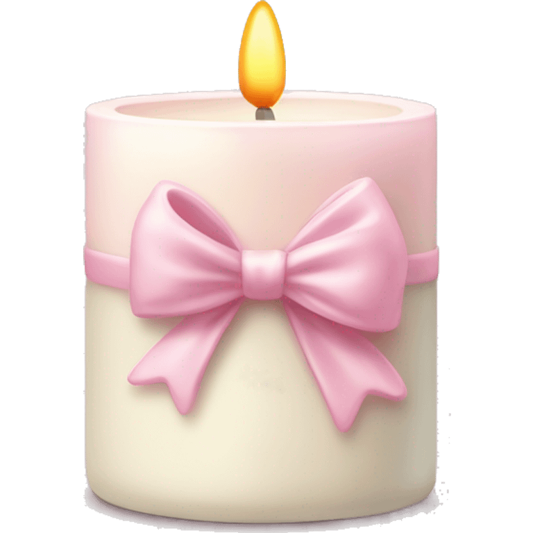 vanilla scented candle in light pink bow emoji