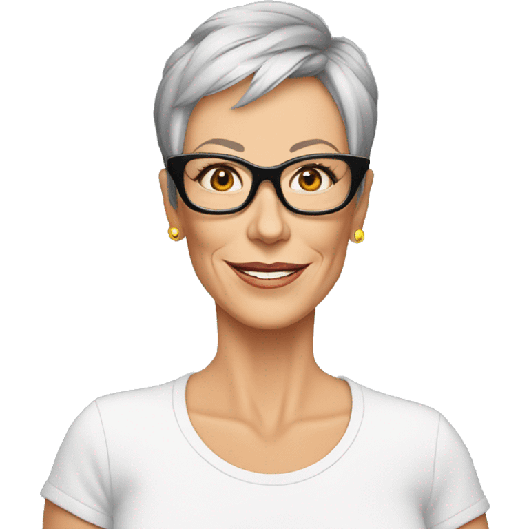 jamie lee curtis cartoon wearing tee emoji