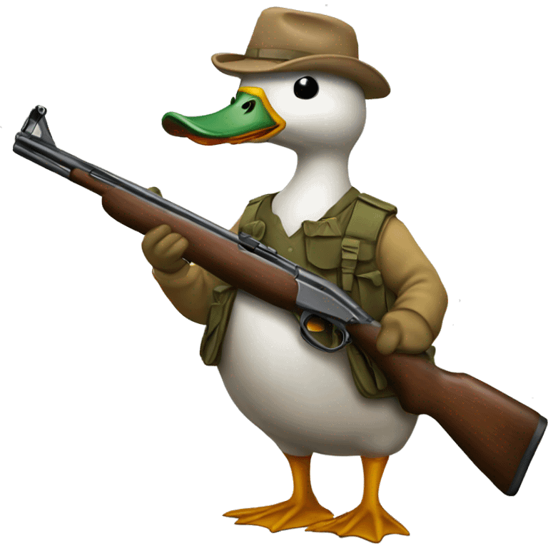 Duck with a riffle emoji