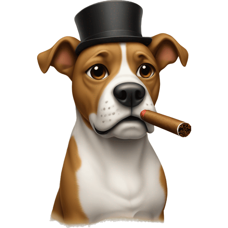 Dog smoking a cigar emoji