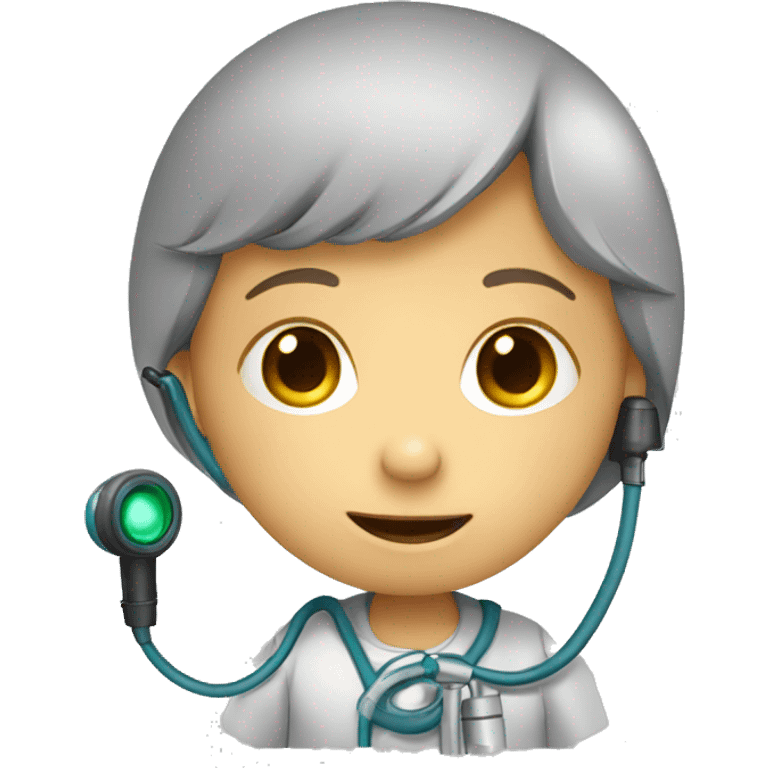 child with phonendoscope emoji