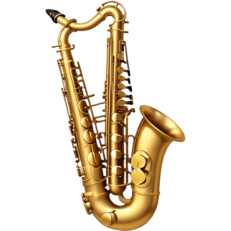 Cinematic Realistic Saxophone, smooth, curving brass body with a golden finish, soft reflections of warm light catching the details, a player’s fingers carefully pressing the keys, glowing with a jazzy, atmospheric charm. emoji