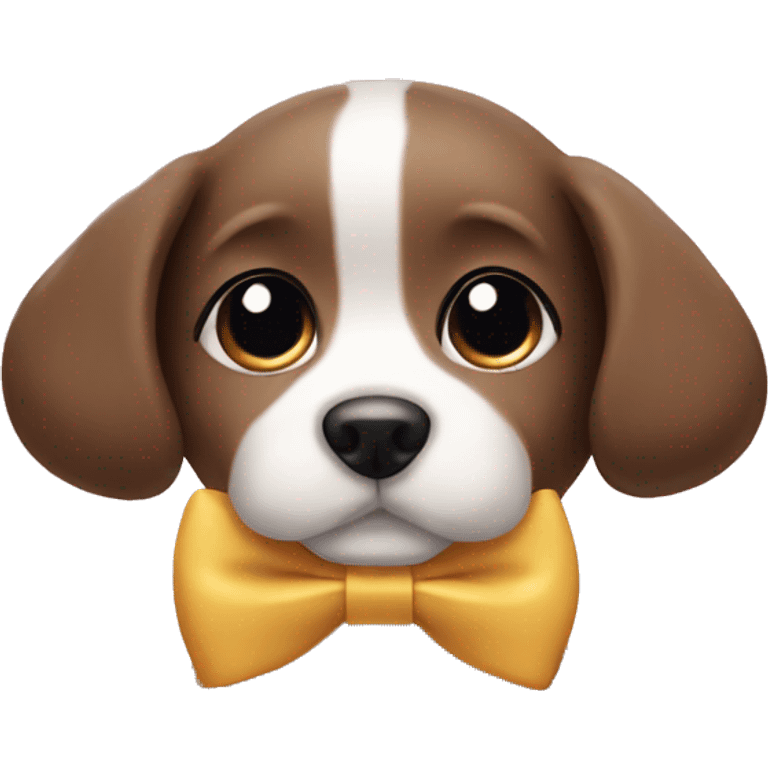 Cute dog wearing a bow emoji