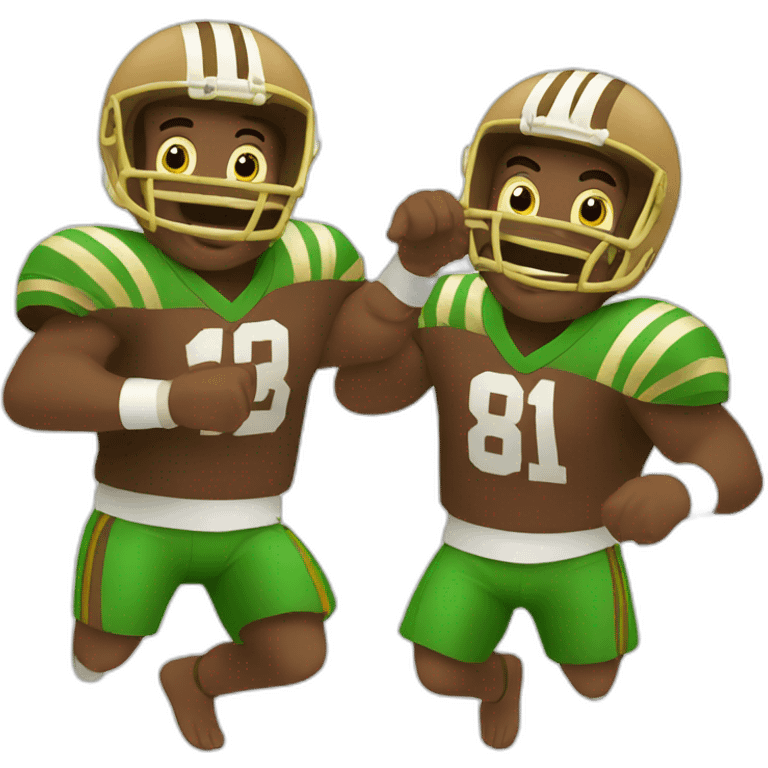 two guys doing tiki-tala playing football emoji