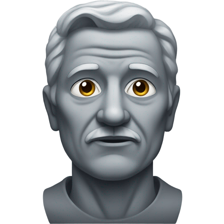 Old grey statue with man face but without eyes  emoji