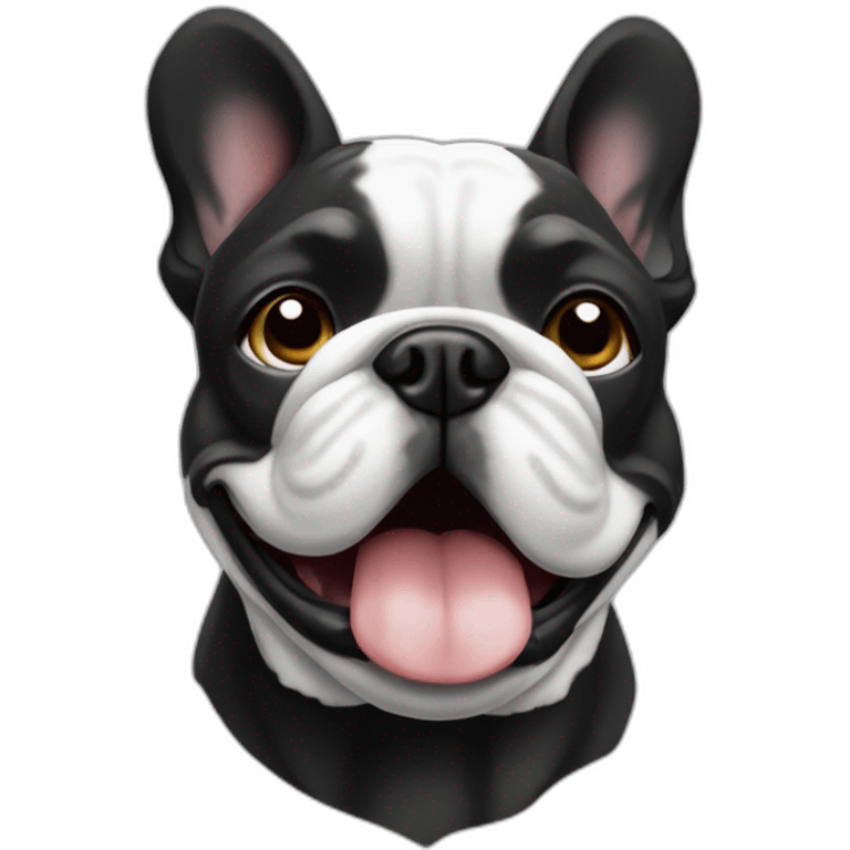 Bouledogue français noir et blanc emoji