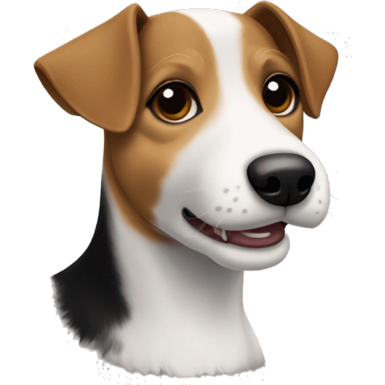 Jack russel terrier mix with white Brown and Black fur  emoji