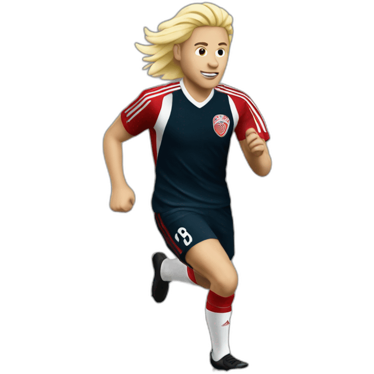 ajax player running blonde emoji