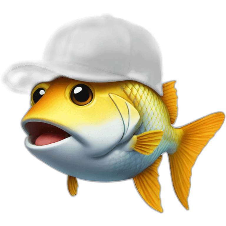 fish with a cap and airpods emoji