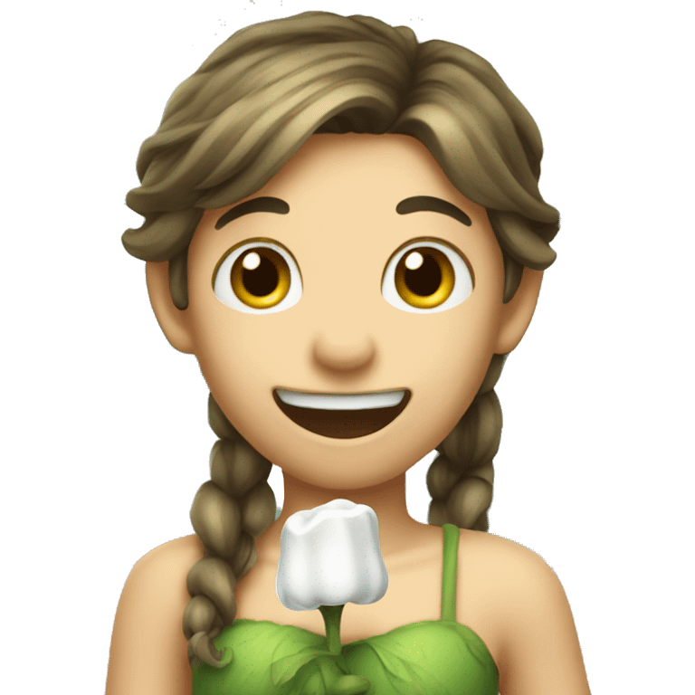 a fairy holding a tooth emoji