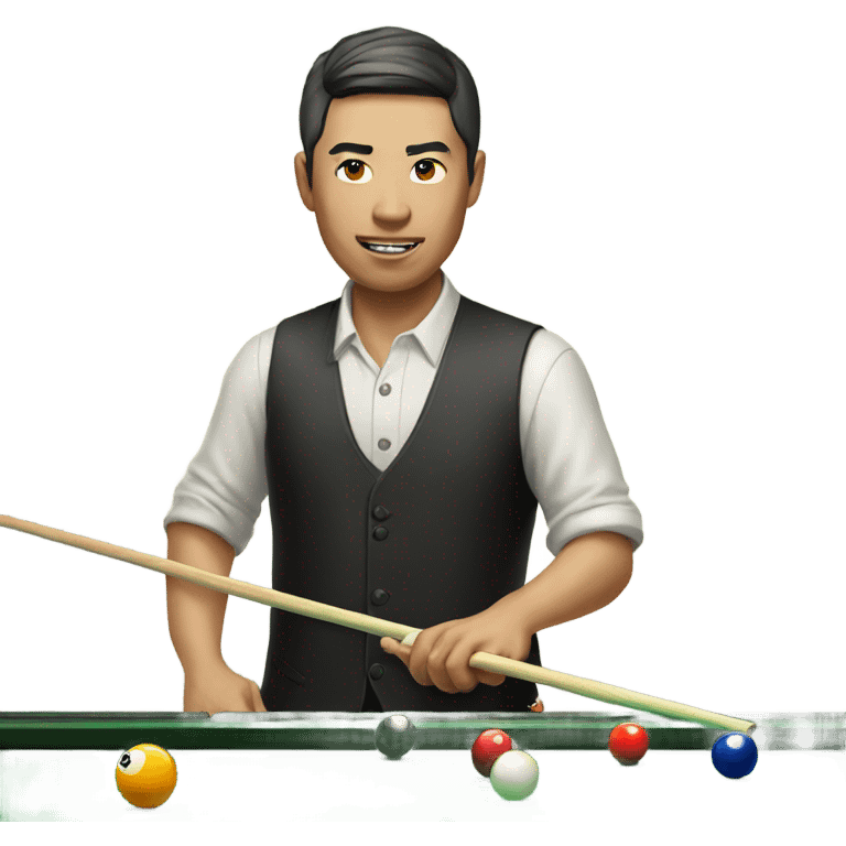 asian man playing pool emoji