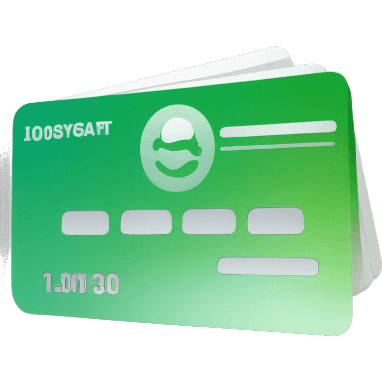 payment card with green color emoji