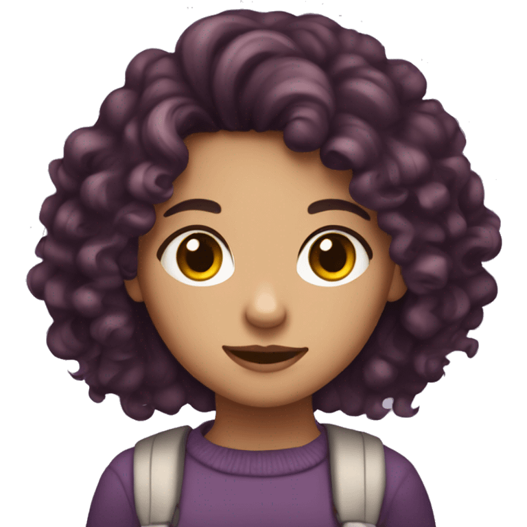 curly dark purple haired brown eyed girl emoji