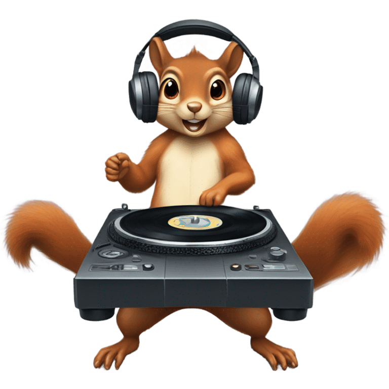 Squirrel as a dj emoji