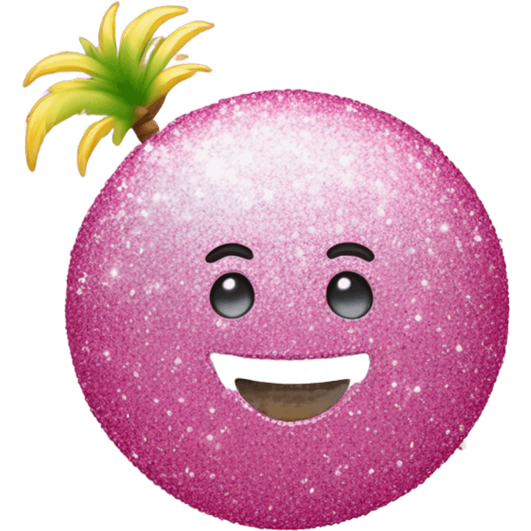 Pink coconut with glitter emoji