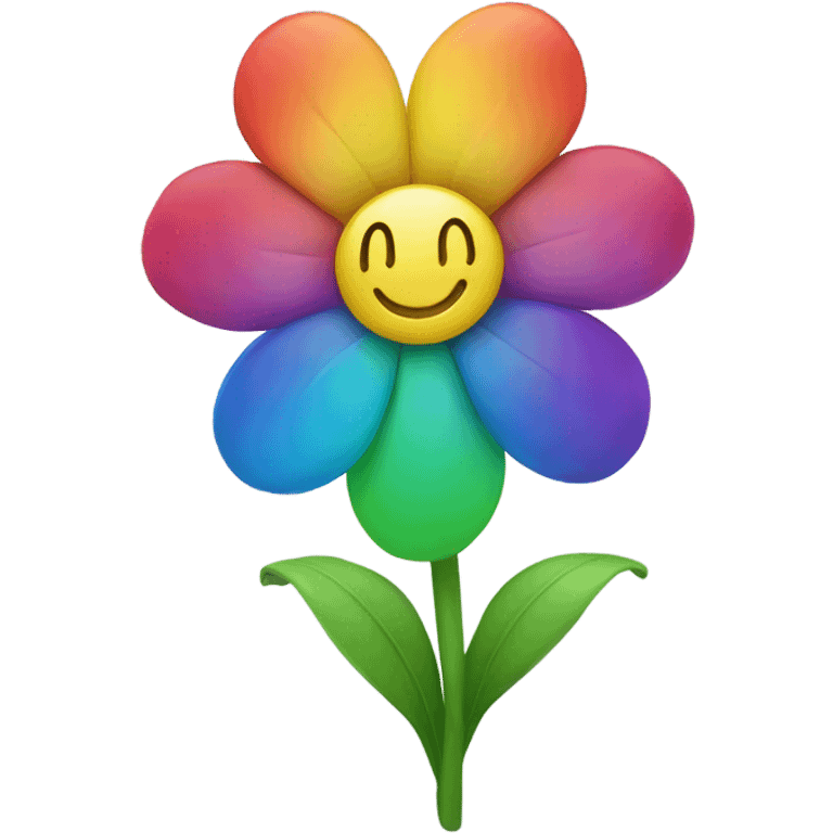 Rainbow flower who smile emoji