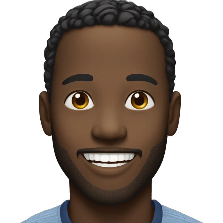 black man smiling with gap emoji