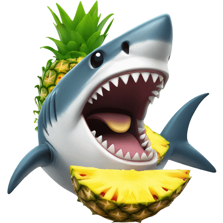 shark eating pineapple emoji