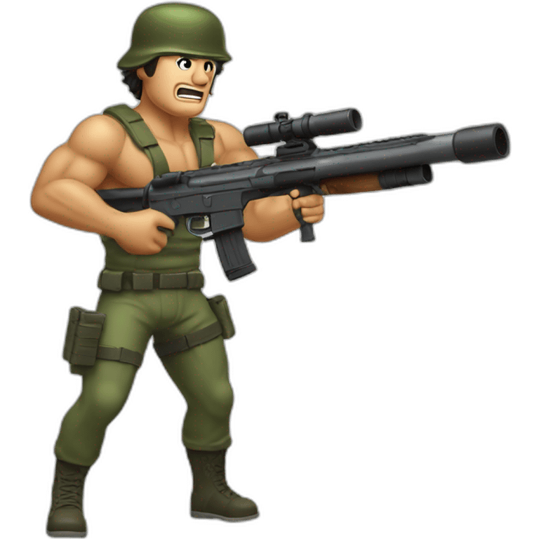 rambo shooting computer with bazooka emoji