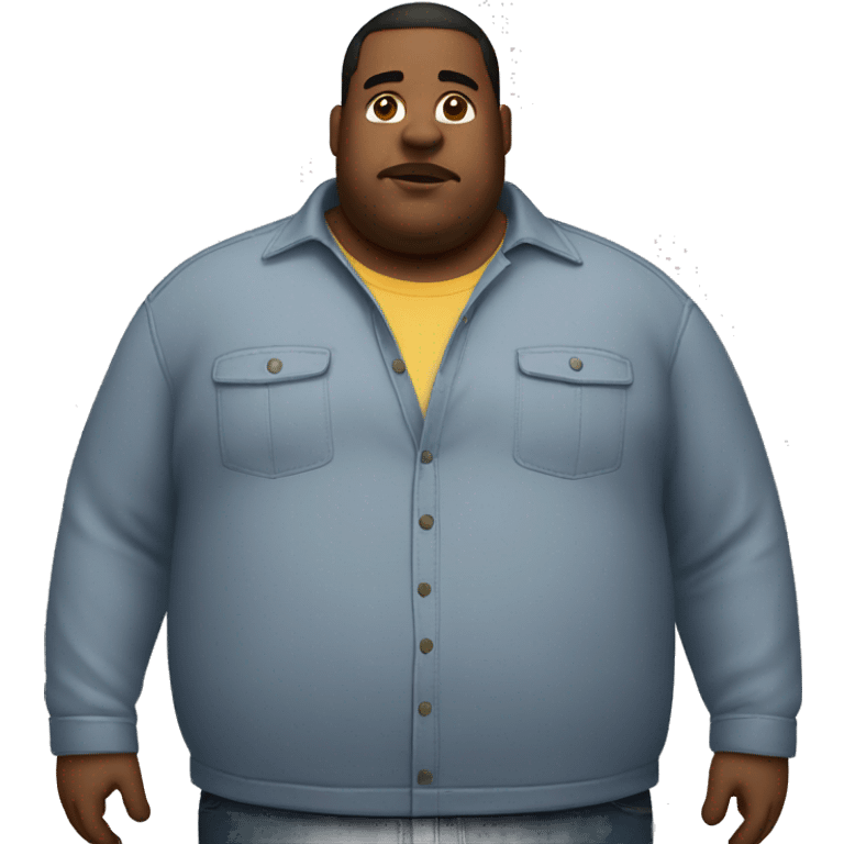 Fat man with overshirt chest up emoji