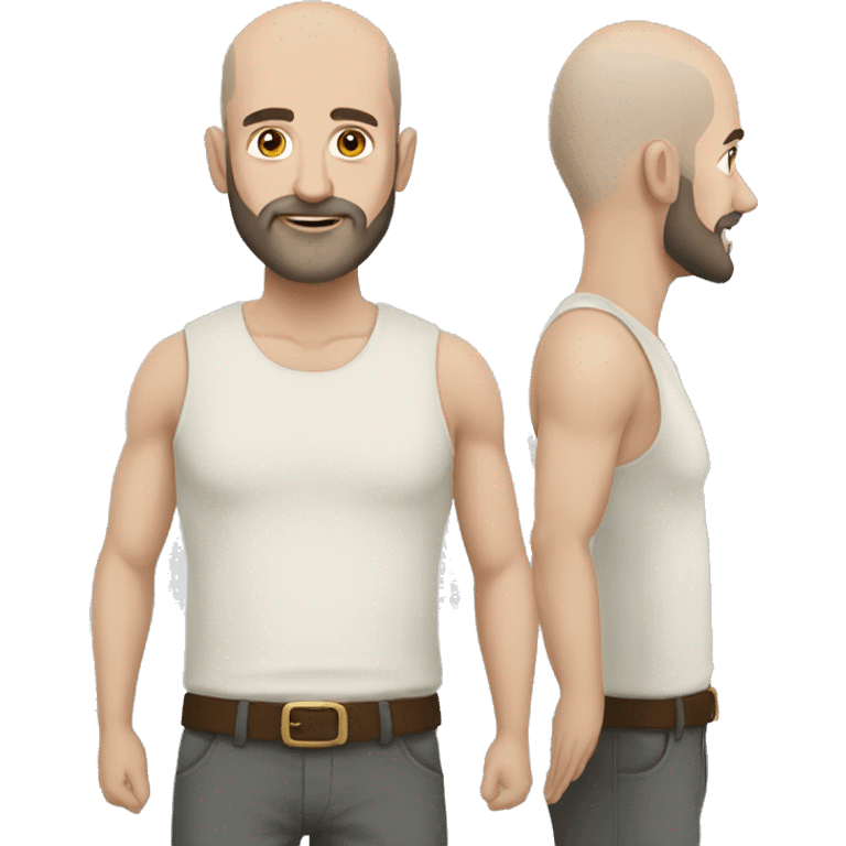 Tall Bald Turkish Man with fair skin and beard emoji