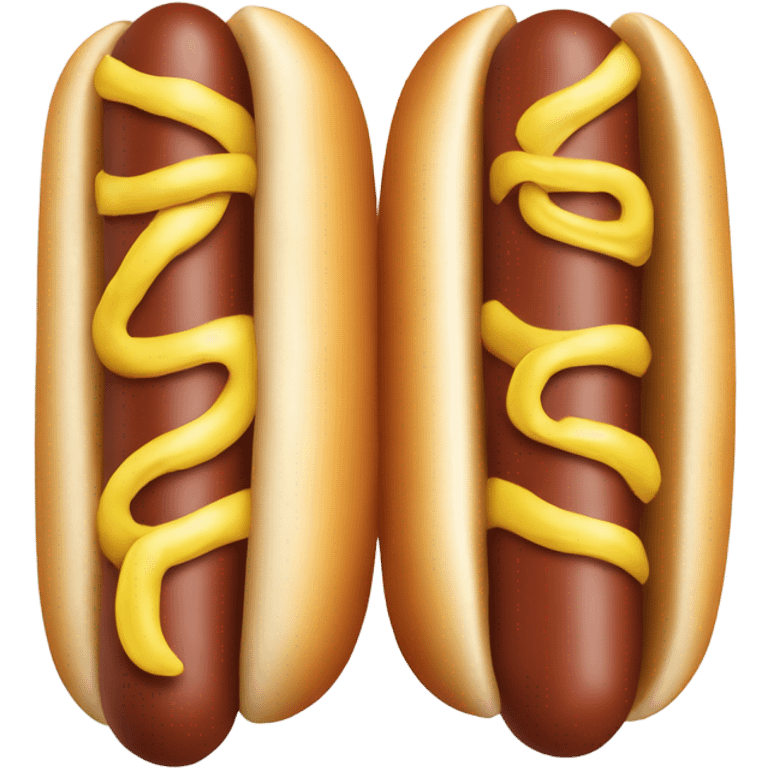 Two hot dogs touching tips emoji