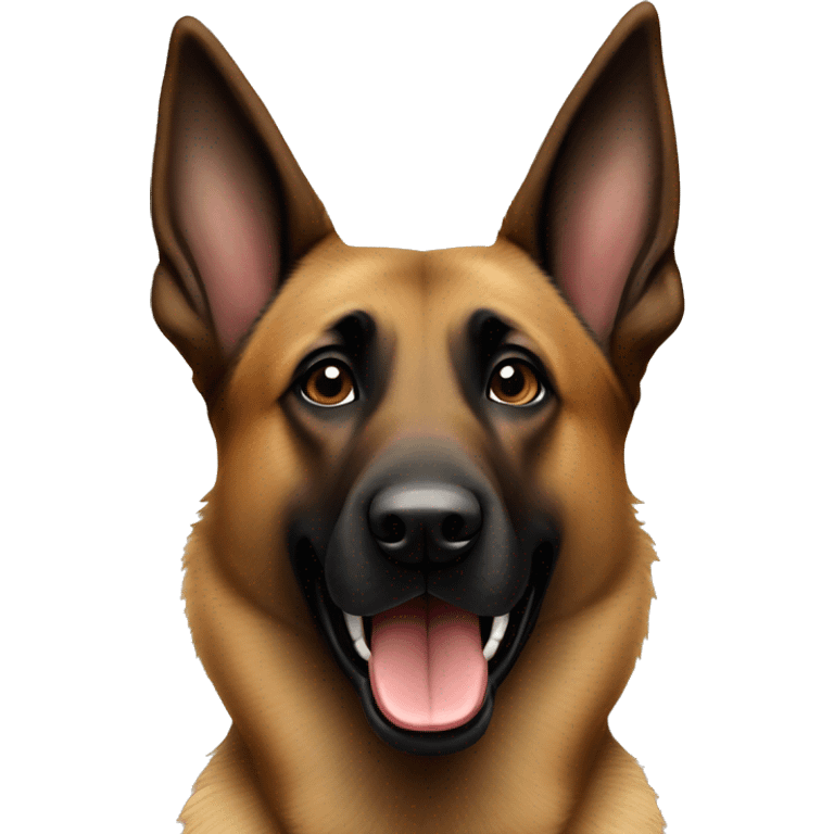 Belgian shepherd malinois looking front, similing emoji