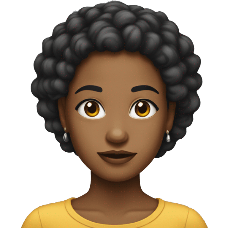 Criar um emoji de uma mulher negra de pele claro e cabelo black power emoji