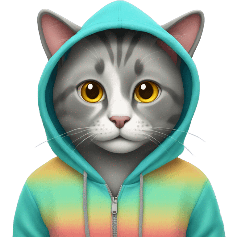 Cat wearing a hoodie emoji