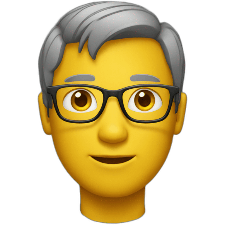 smart man wearing glasses with yellow skin dressed with a pullover over a shirt emoji