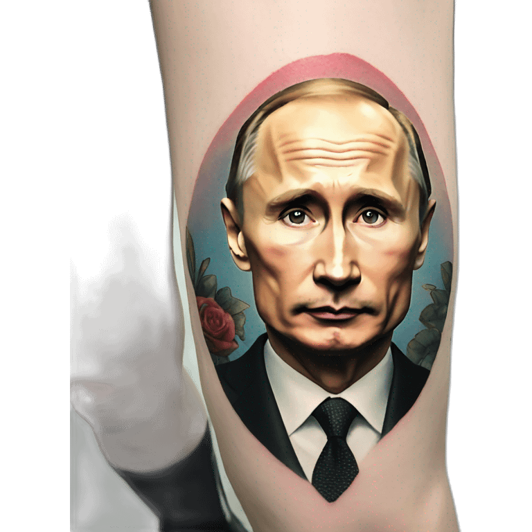 Vladimir Putin in a tattoo emoji