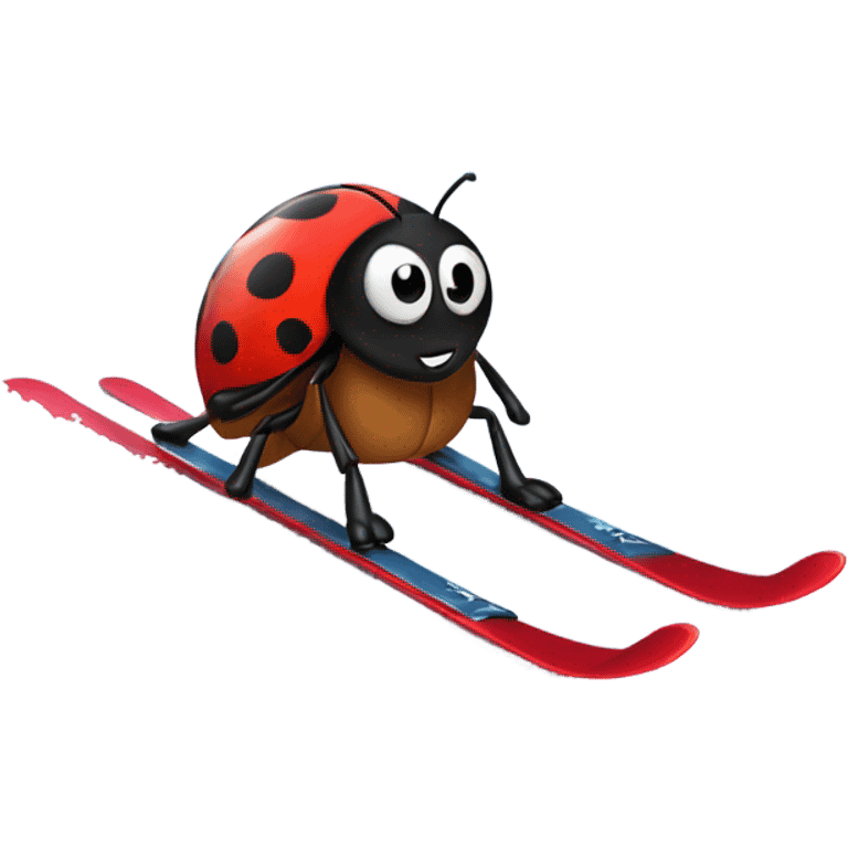 Ladybug skiing  emoji