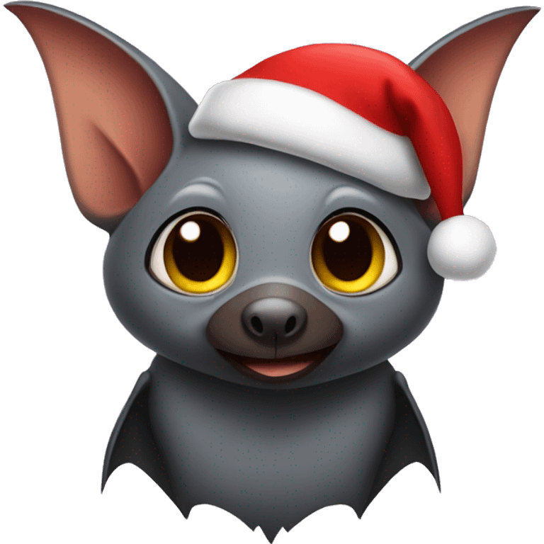 Fruit bat in a Santa hat emoji