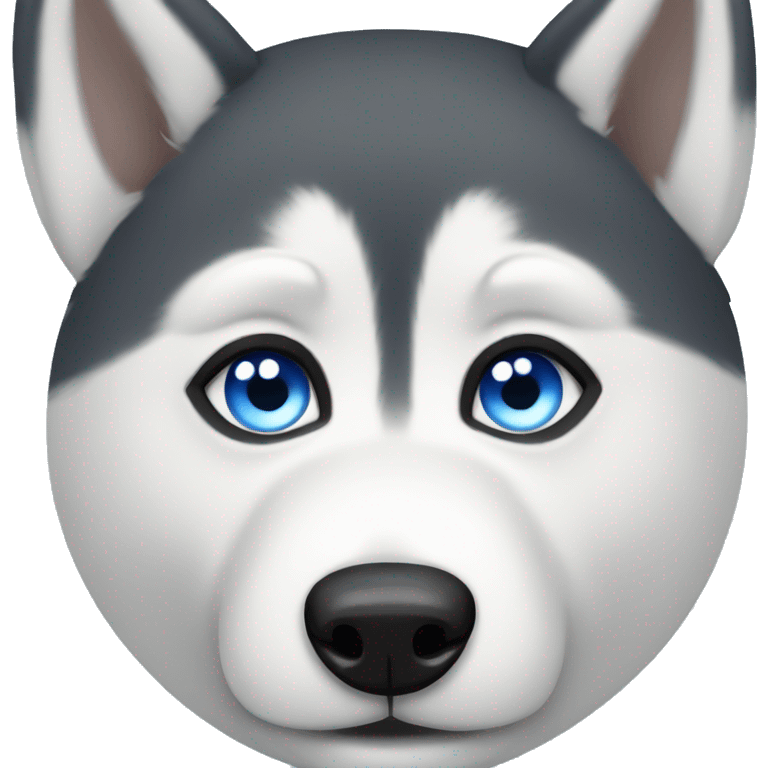 Husky with blue eyes emoji