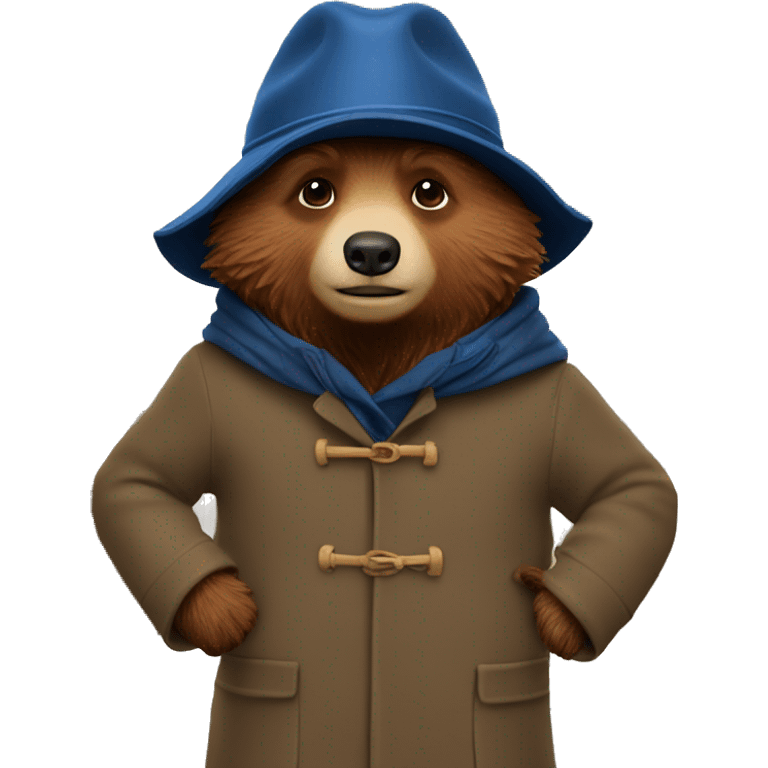 Paddington posing in front of a mirror emoji