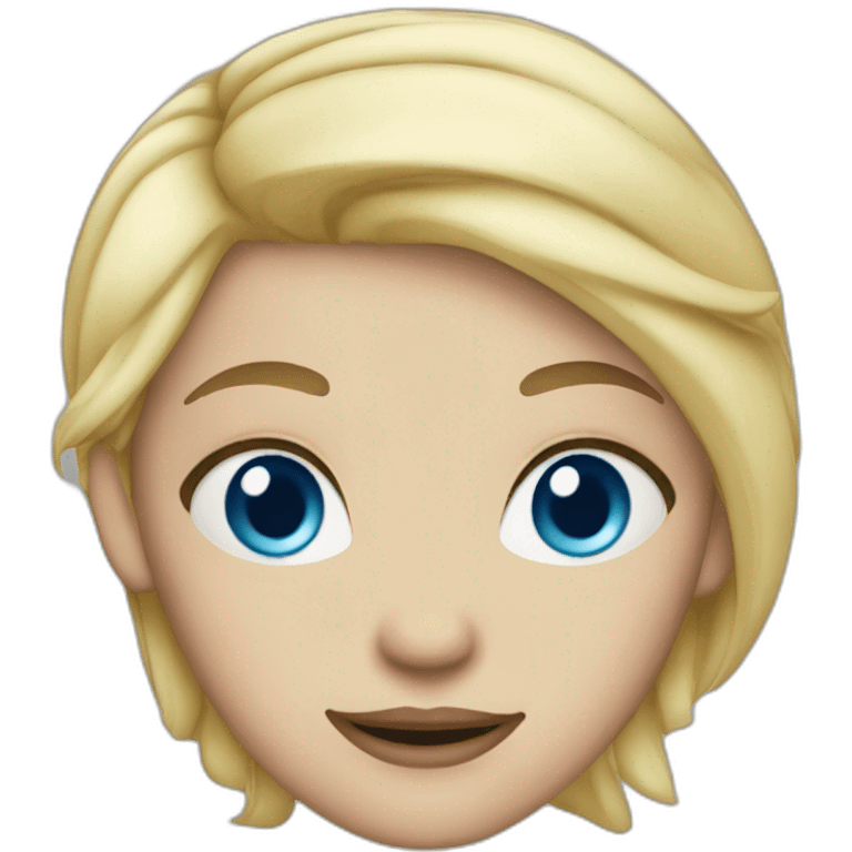 blonde girl with blue eyes and pixie hair emoji