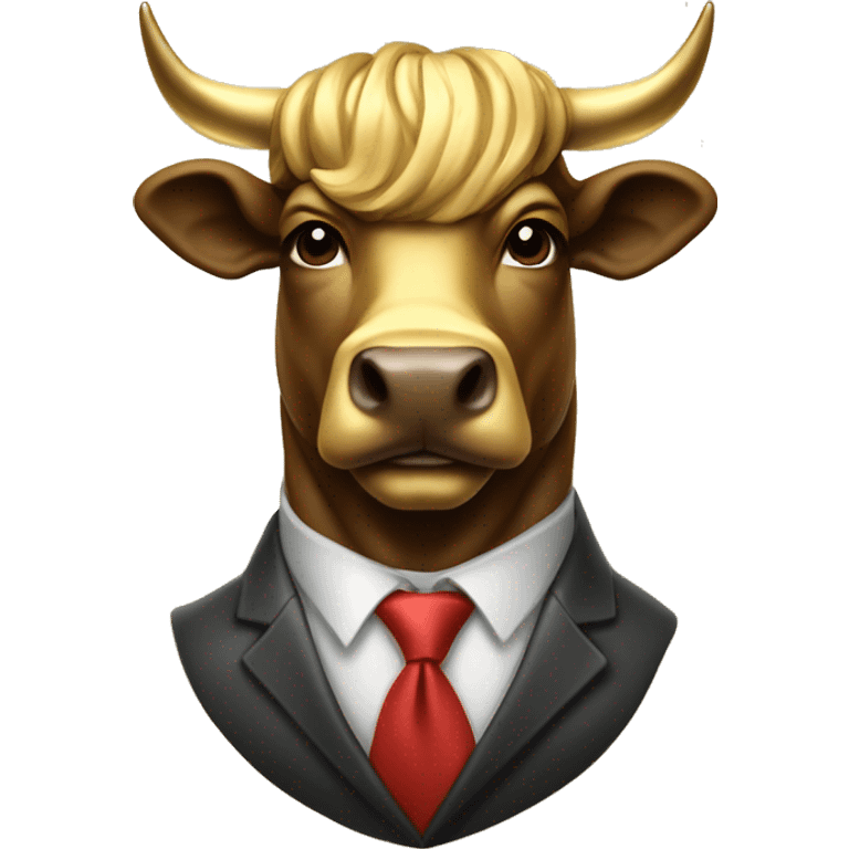 golden wall street bull portrait mascot telegram emoji