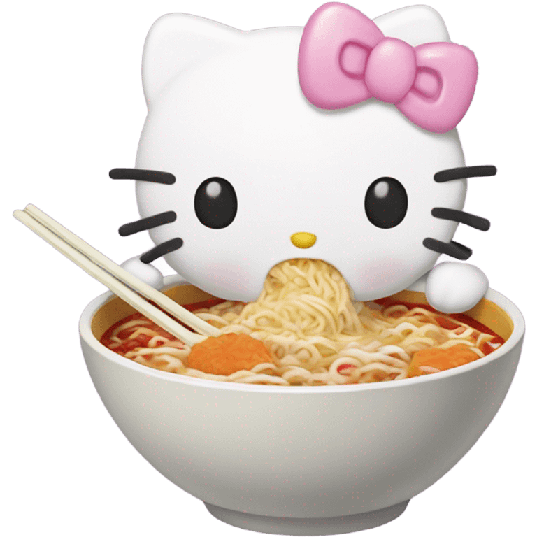 Hello kitty eating ramen  emoji