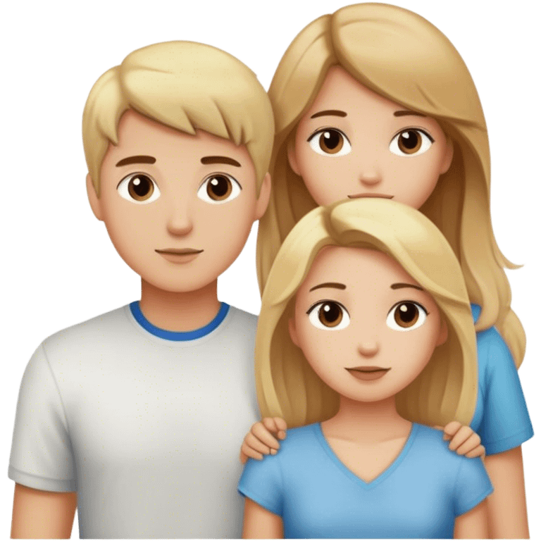 couple with blonde boy and brown haired girl emoji