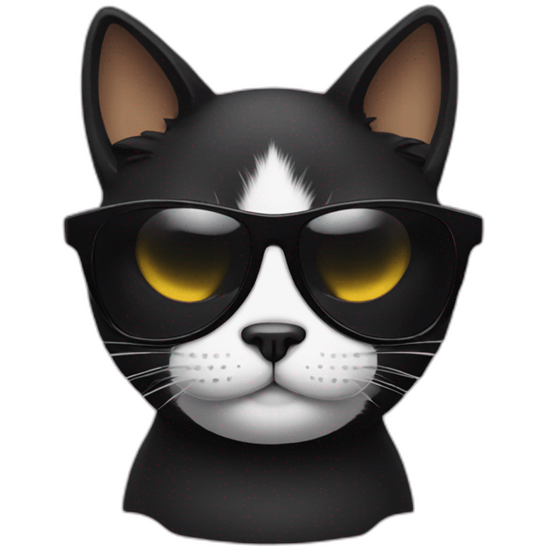 Black cat with sunglasses emoji