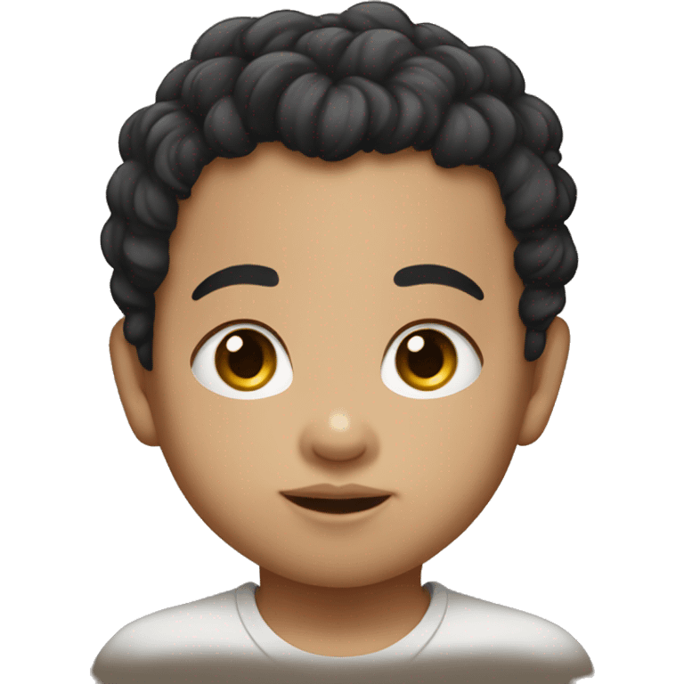 Southeast Asian male infant with black curly hairSou emoji