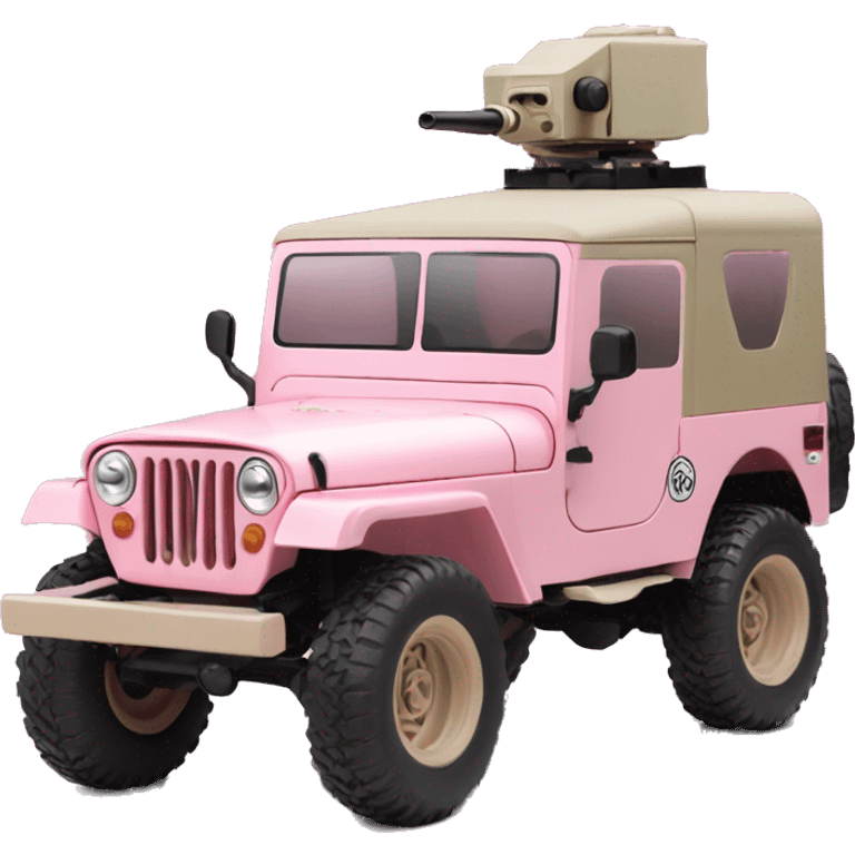 Light Pink Willy’s  army jeep rc car emoji