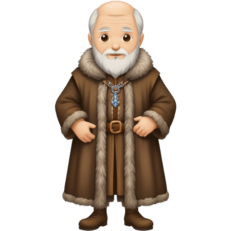 Old man wear Medieval fur coat emoji