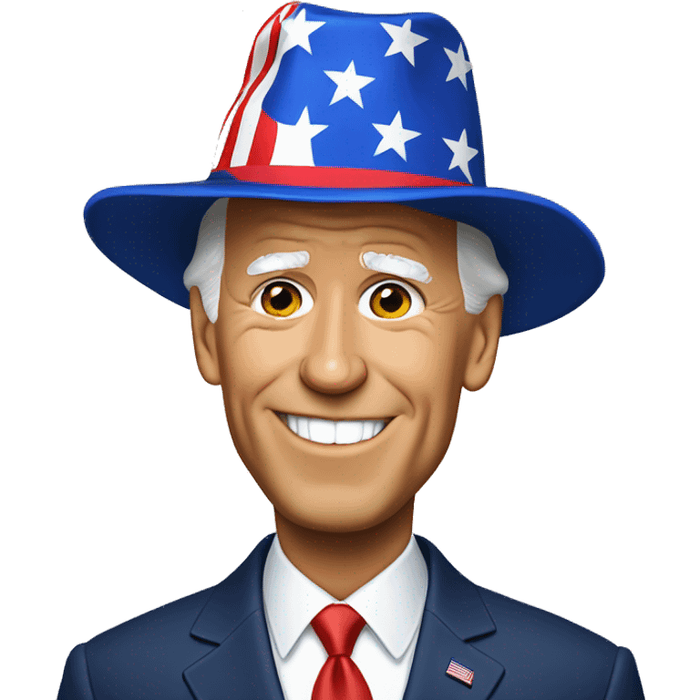 Biden wearing maga hat emoji