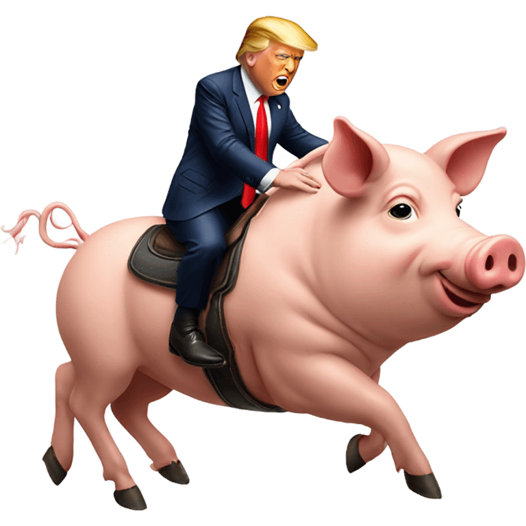 Donald trump riding a pig  emoji